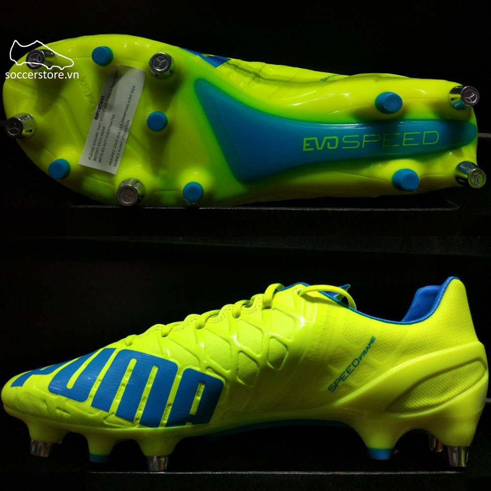 Puma evoSPEED 1.4 Mixed SG- Safety Yellow/ Black/ Atomic Blue 103262-04