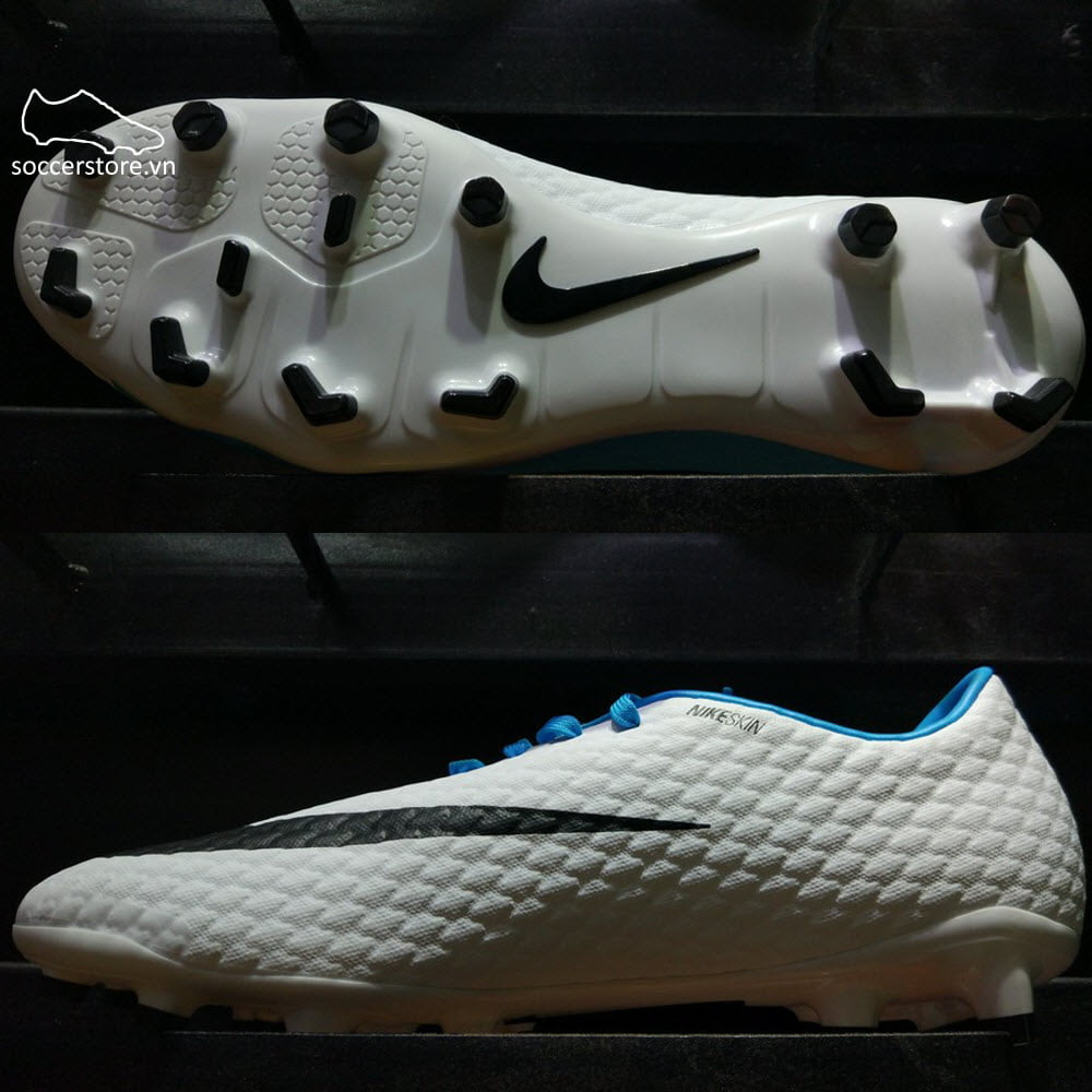 Nike Hypervenom Phelon III FG- White/ Black/ Photo Blue 852556-104