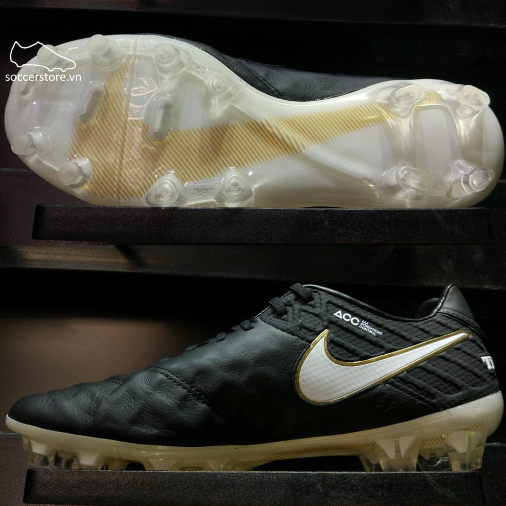 Nike Tiempo Legend VI FG- Black/ White/ Metallic Gold 819177-010