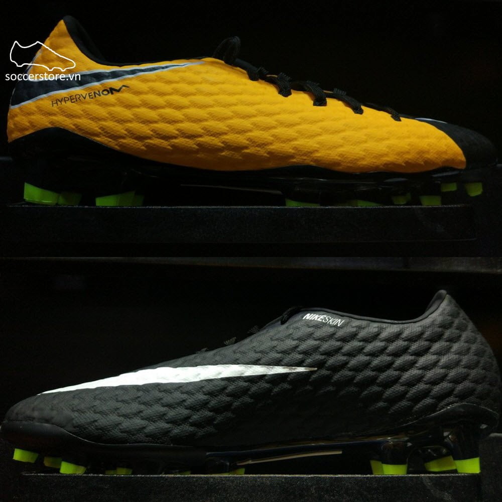 Nike Hypervenom Phelon III FG- Black/ White/ Laser Orange/ Volt 852556-801