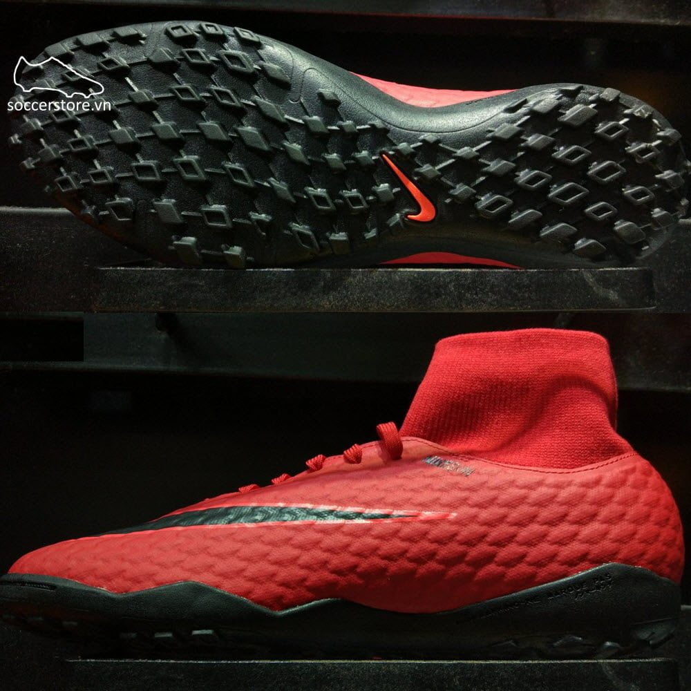 Nike Hypervenom Phelon III DF TF- University Red/ Black/ Bright Crimson 917769-616
