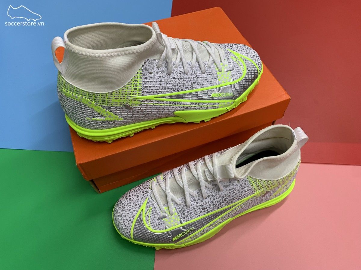 Nike Mercurial Superfly 8 Academy TF Kids Silver Safari CV0789-107