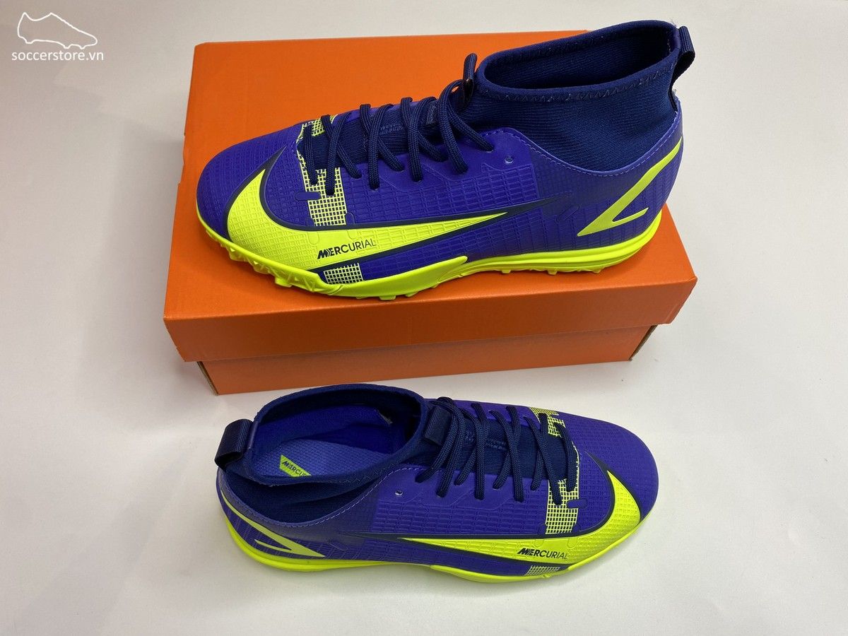 Nike Mercurial Superfly 8 Academy Kids TF màu xanh - CV0789-474