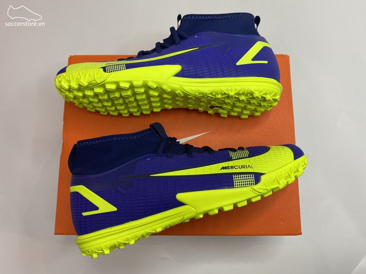 Nike Mercurial Superfly 8 Academy Kids TF màu xanh - CV0789-474