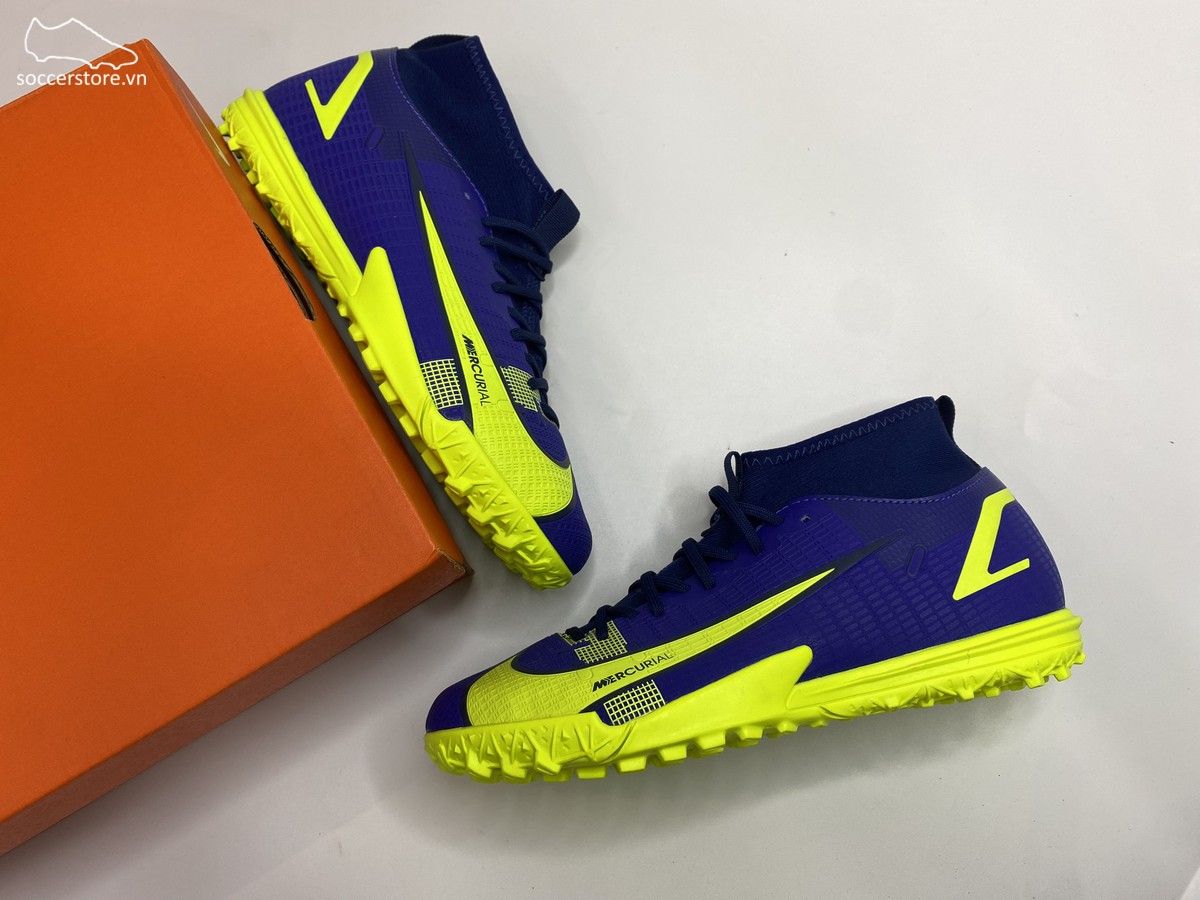 Nike Mercurial Superfly 8 Academy Kids TF màu xanh - CV0789-474