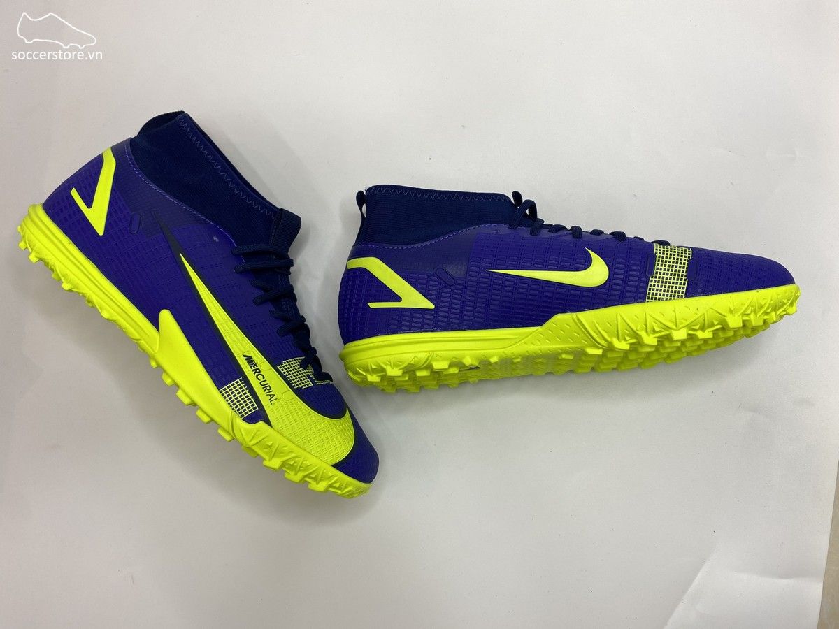 Nike Mercurial Superfly 8 Academy Kids TF màu xanh - CV0789-474