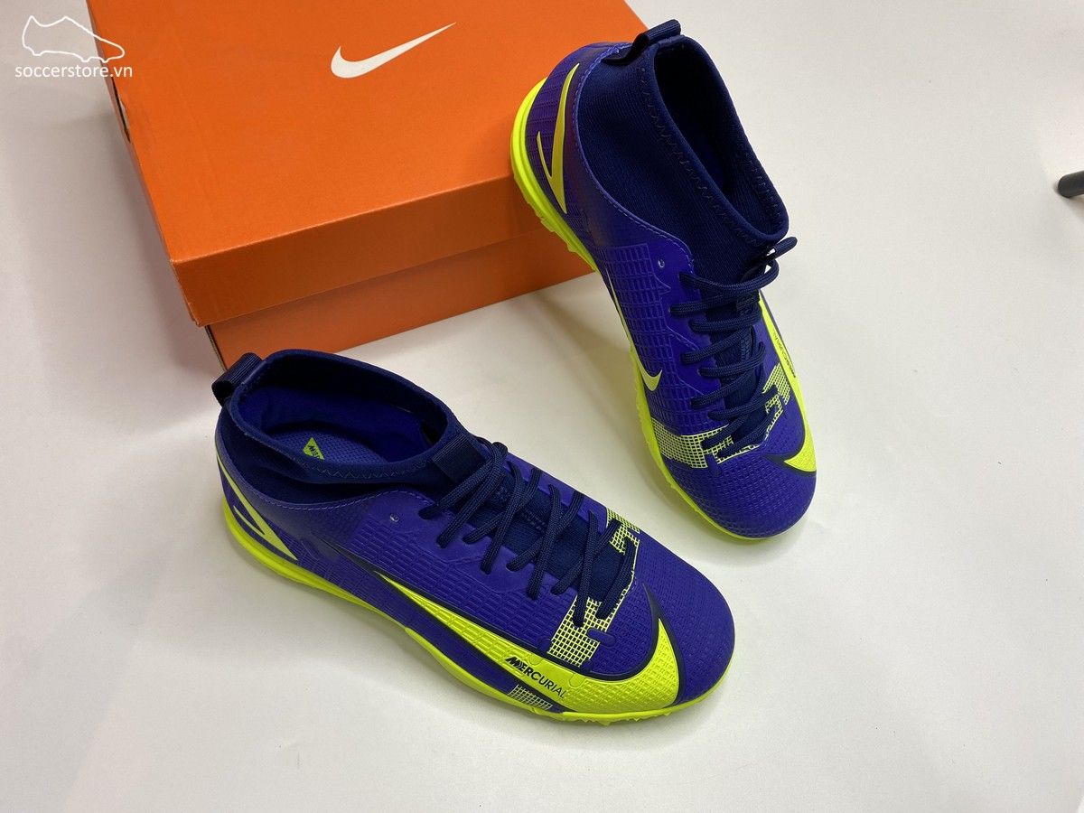 Nike Mercurial Superfly 8 Academy Kids TF màu xanh - CV0789-474
