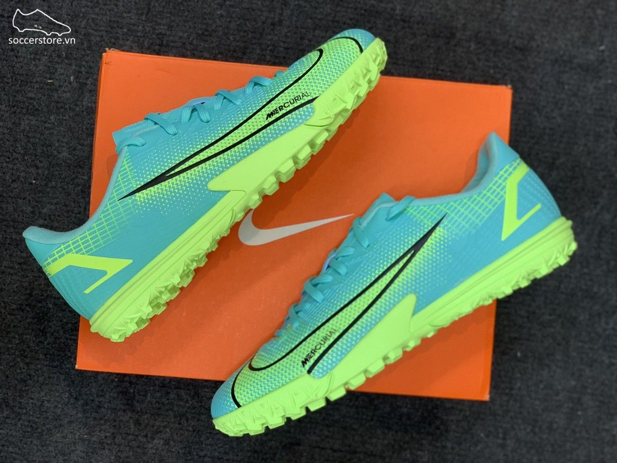 Nike MercDynamic Turquoise/ Lime Glow urial Vapor 14 Academy TF kids Impulse pack- CV0822-403