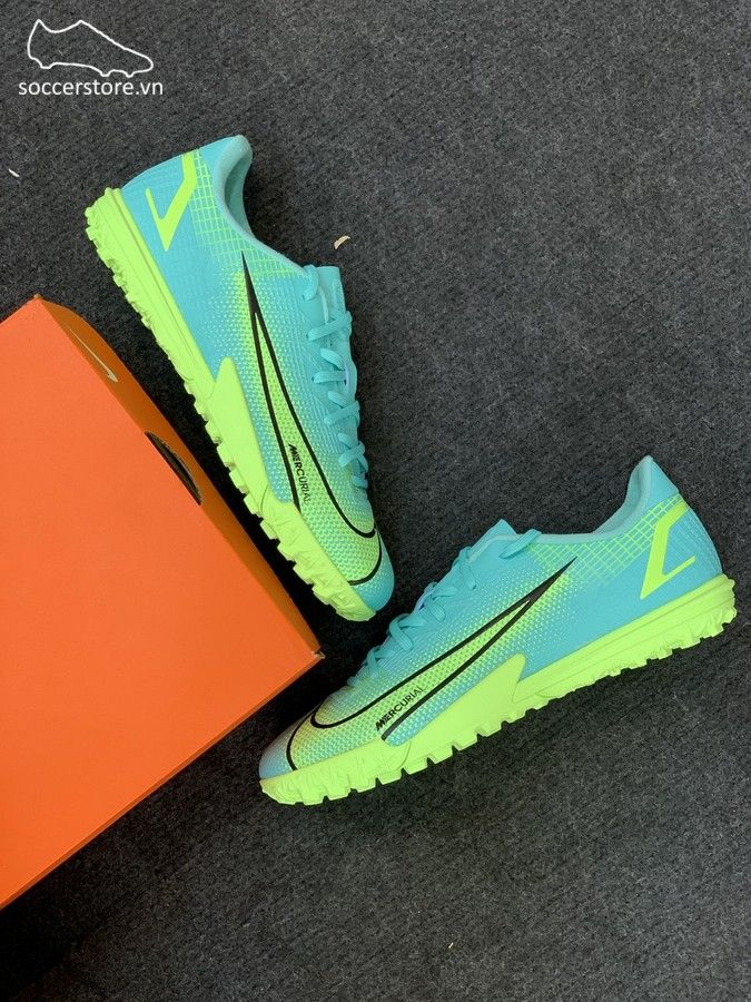 Nike MercDynamic Turquoise/ Lime Glow urial Vapor 14 Academy TF kids Impulse pack- CV0822-403