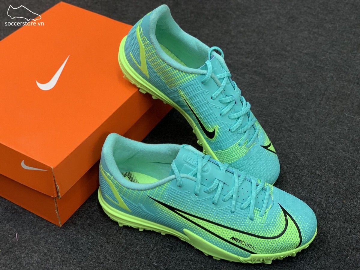 Nike MercDynamic Turquoise/ Lime Glow urial Vapor 14 Academy TF kids Impulse pack- CV0822-403