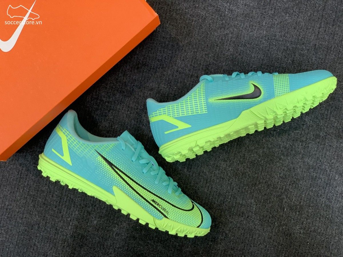 Nike MercDynamic Turquoise/ Lime Glow urial Vapor 14 Academy TF kids Impulse pack- CV0822-403