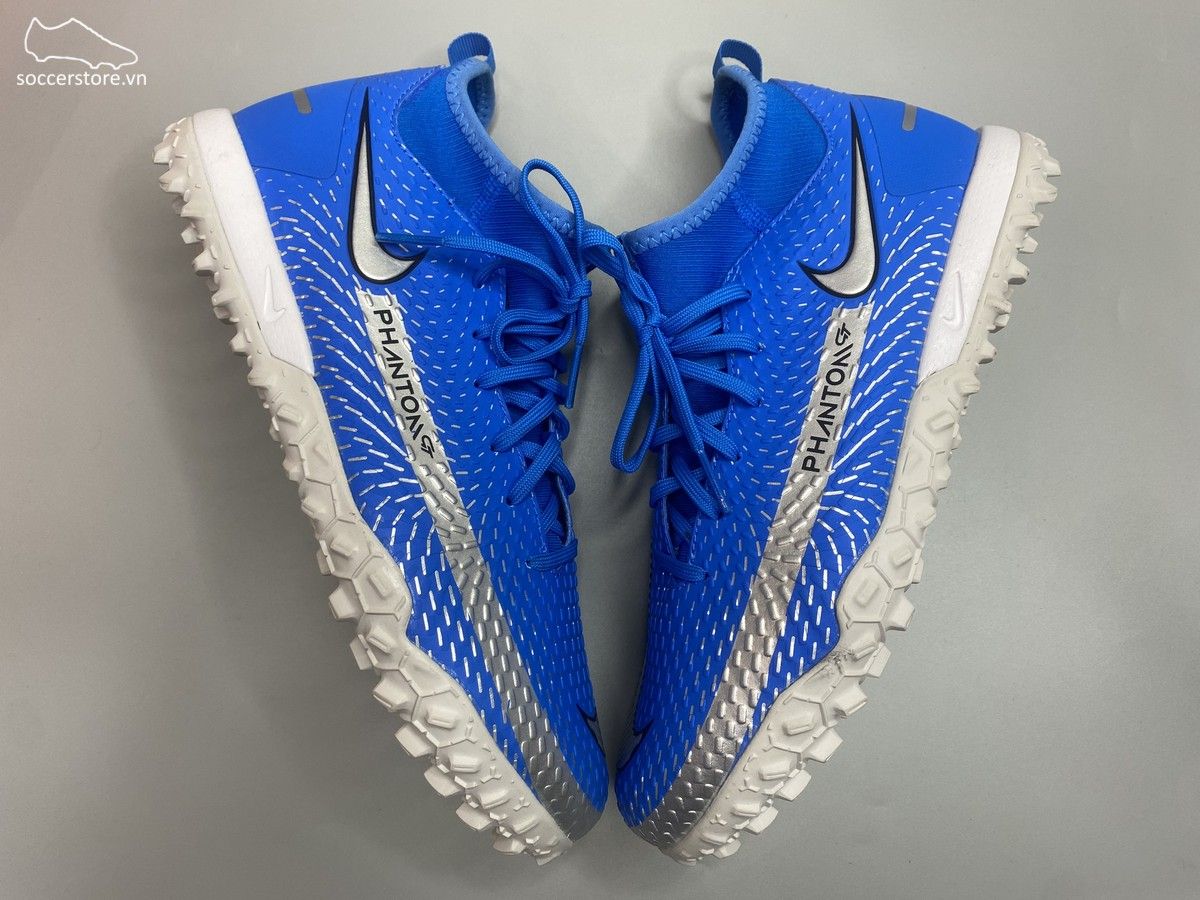Nike Phantom GT Academy DF TF Kids - Blue/ Metallic Silver/ Rage Green - CW6695-400