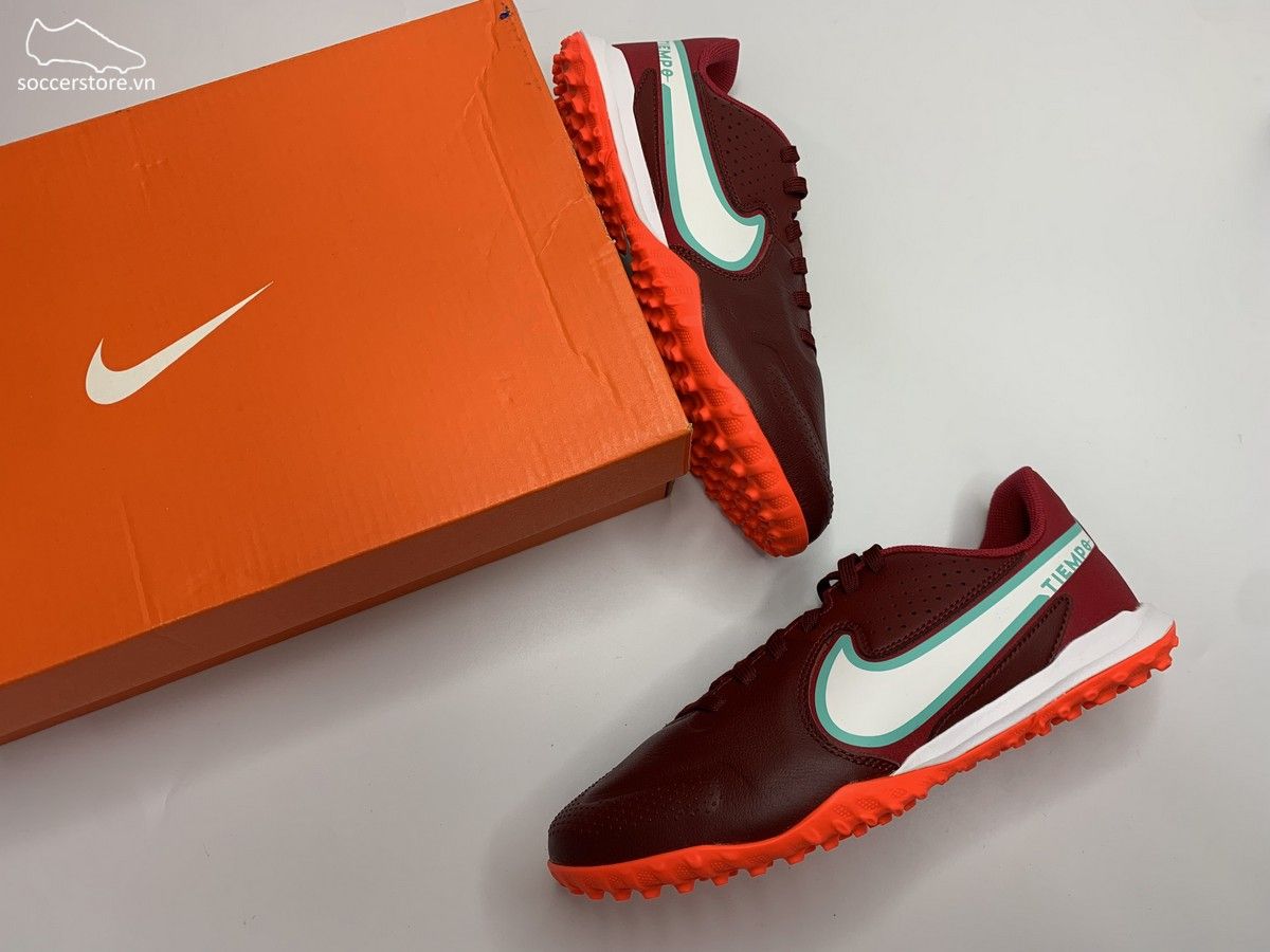 Nike Tiempo Legend 9 Academy TF Kids màu đỏ mận DA1328-616