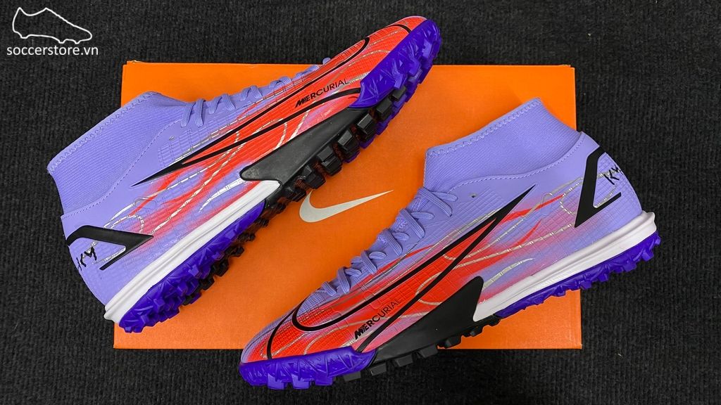 Nike Mercurial Superfly 8 Academy TF Mbappe Flames- Light Thistle/ Metallic Silver DB2868-506