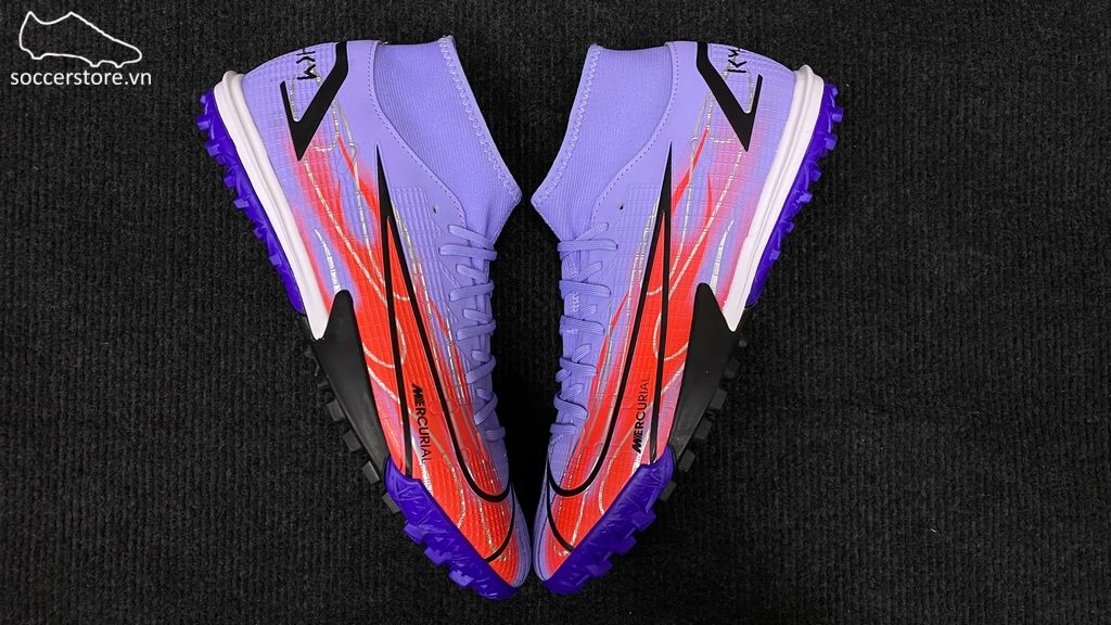 Nike Mercurial Superfly 8 Academy TF Mbappe Flames- Light Thistle/ Metallic Silver DB2868-506