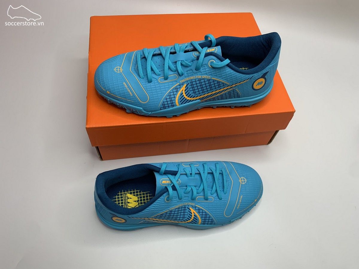 Nike Mercurial Vapor 14 Academy TF kids màu xanh dương DJ2863-484