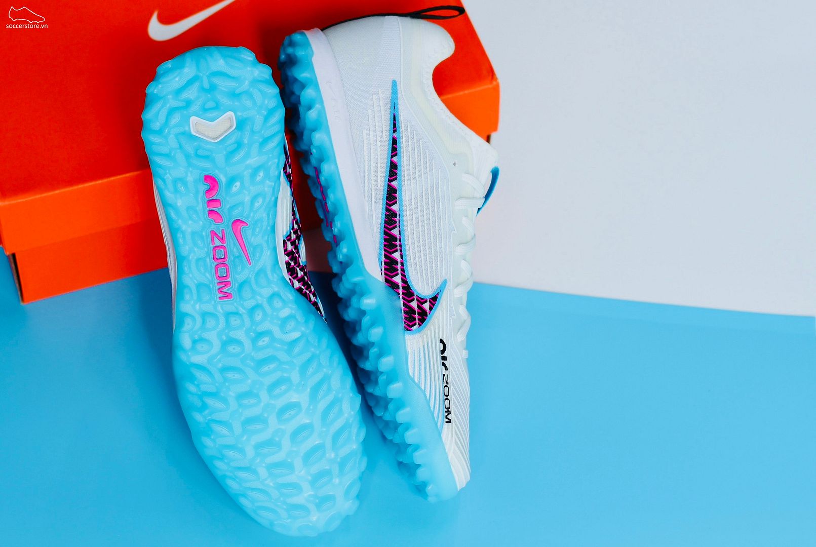 Nike Mercurial Vapor 15 Pro TF Air Zoom màu trắng xanh - Nike Blast Pack - DJ5605-146
