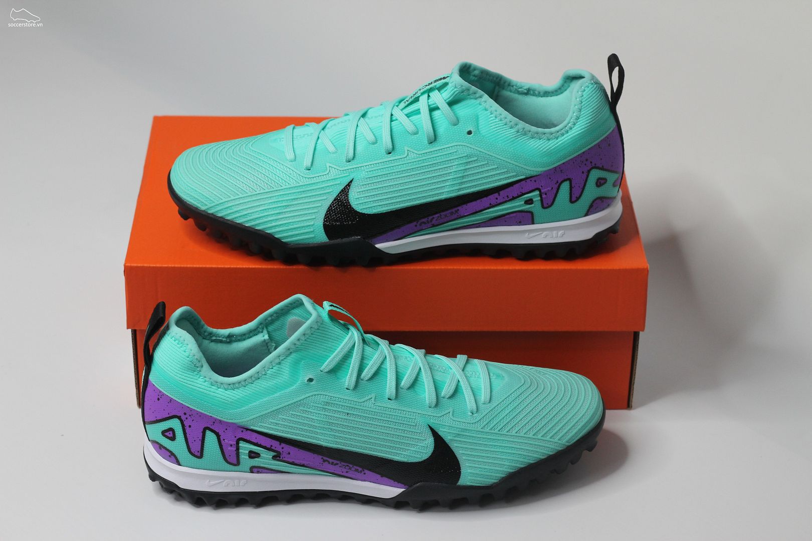 Nike Mercurial Vapor 15 Pro TF Air Zoom màu xanh Hyper Turquoise - Peak Ready pack DJ5605-300