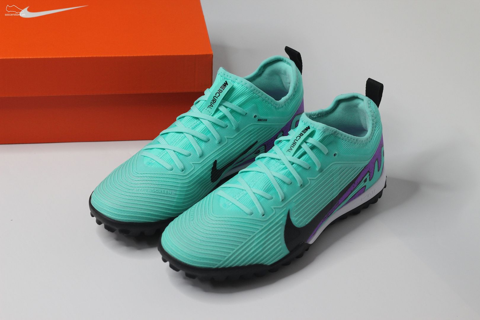 Nike Mercurial Vapor 15 Pro TF Air Zoom màu xanh Hyper Turquoise - Peak Ready pack DJ5605-300