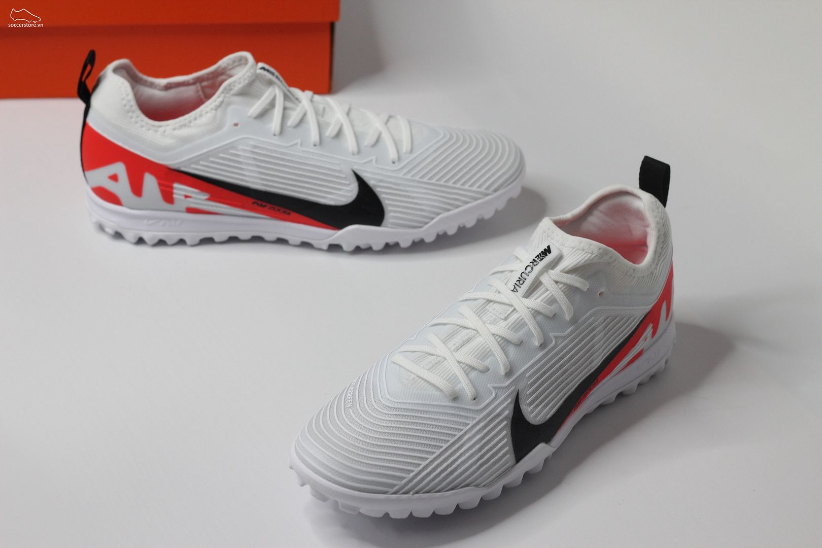 Nike Mercurial Vapor 15 Pro TF Air Zoom trắng đỏ- Ready pack DJ5605-600