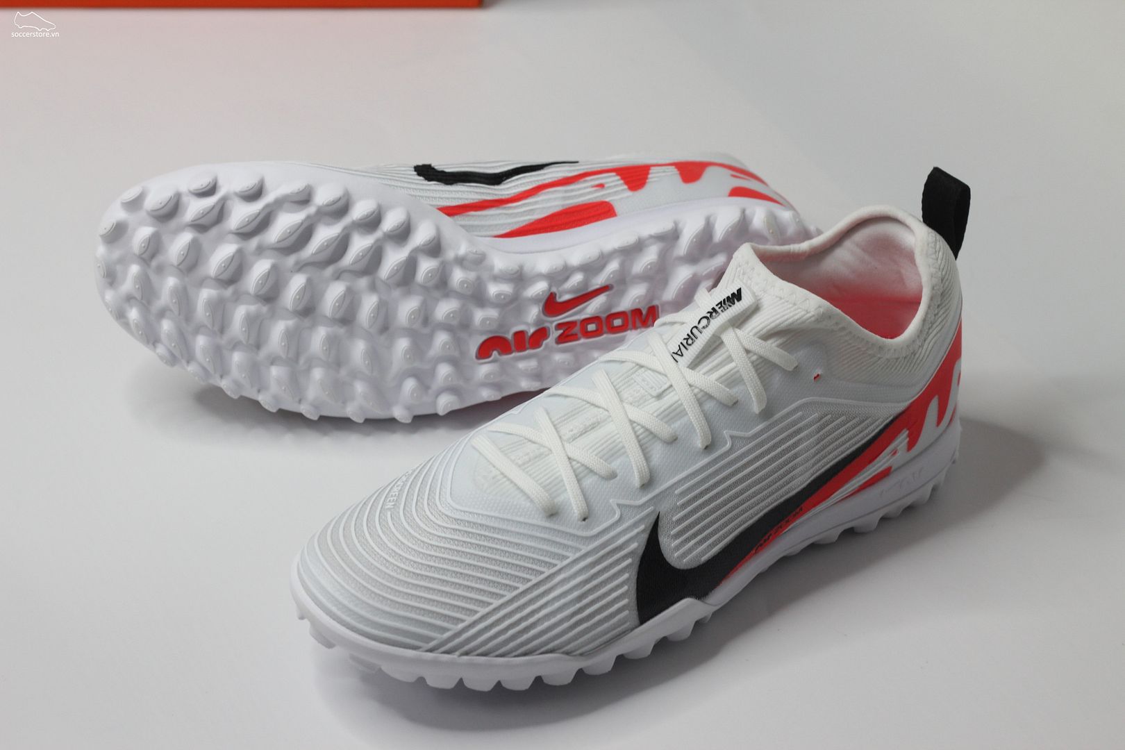 Nike Mercurial Vapor 15 Pro TF Air Zoom trắng đỏ- Ready pack DJ5605-600