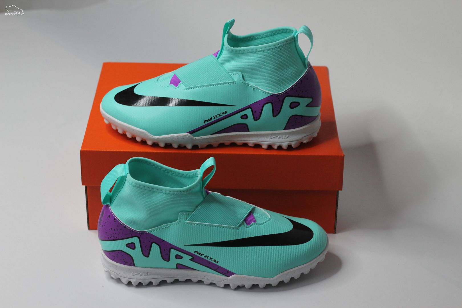 Nike Mercurial Superfly 9 TF Jr Air Zoom- Peak Ready pack màu Xanh bạc hà Kids DJ5616-300