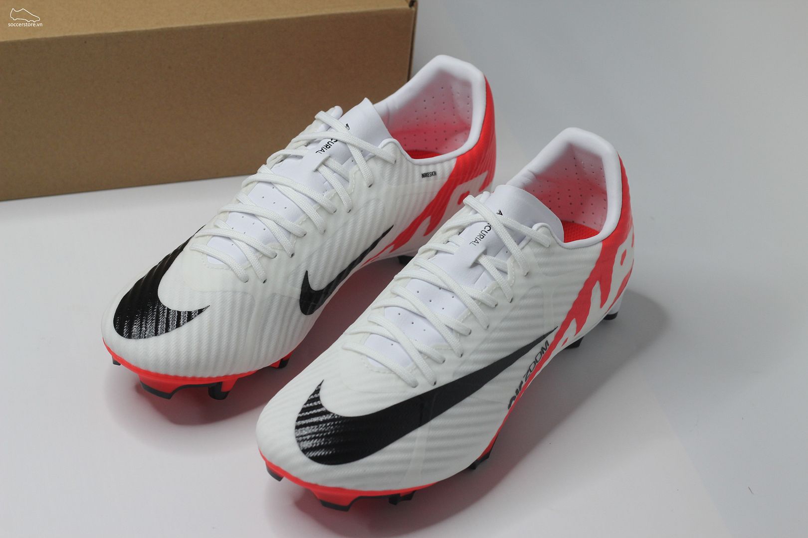 Nike Mercurial Vapor 15 Academy MG Air Zoom Ready pack màu trắng đỏ DJ5631-600