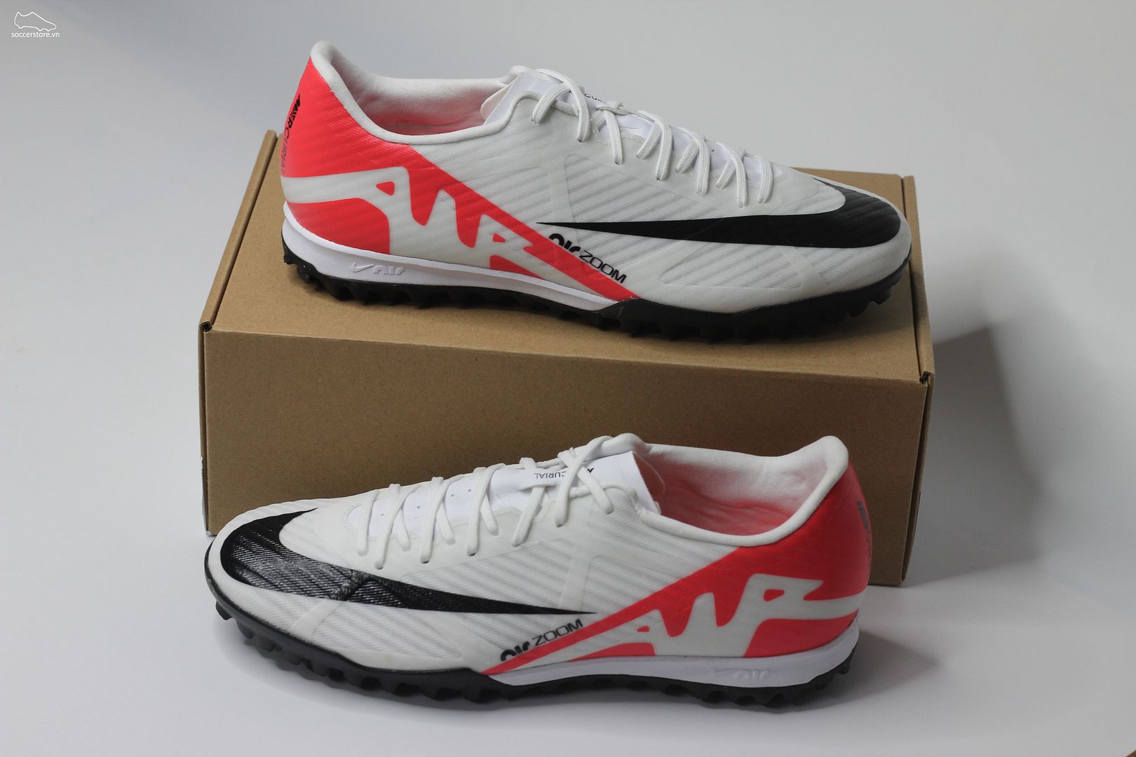 Nike Mercurial Vapor 15 Academy TF Air Zoom Ready pack màu trắng đỏ DJ5635-600