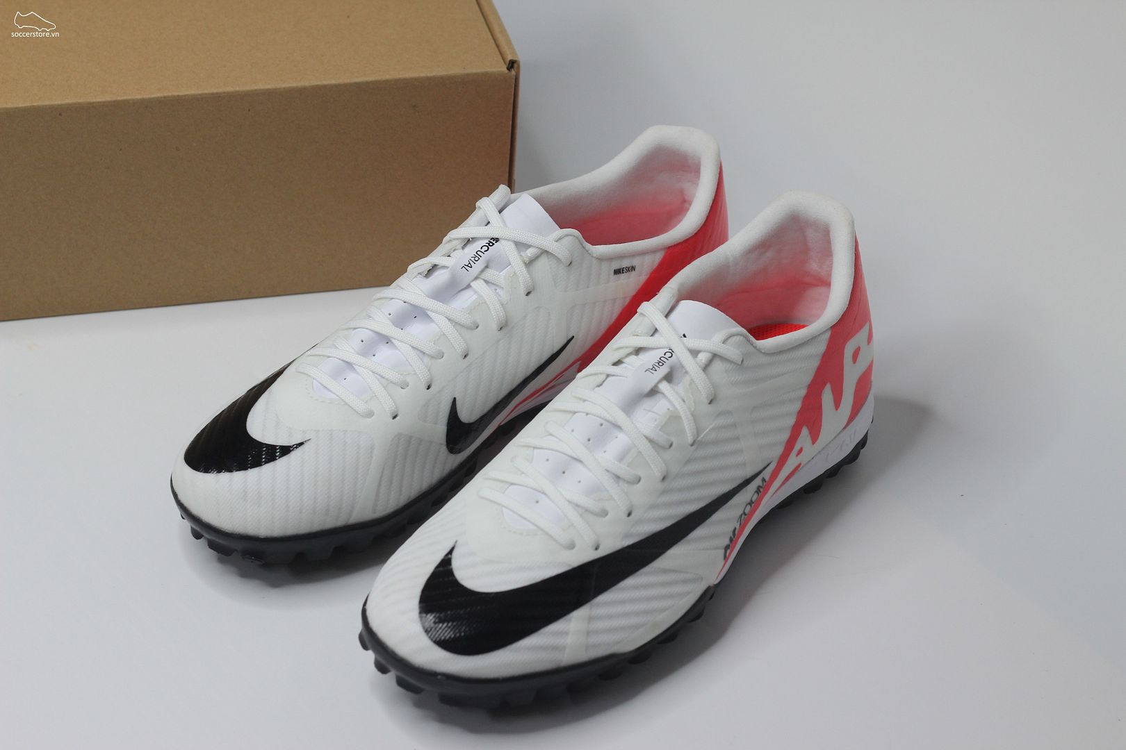 Nike Mercurial Vapor 15 Academy TF Air Zoom Ready pack màu trắng đỏ DJ5635-600
