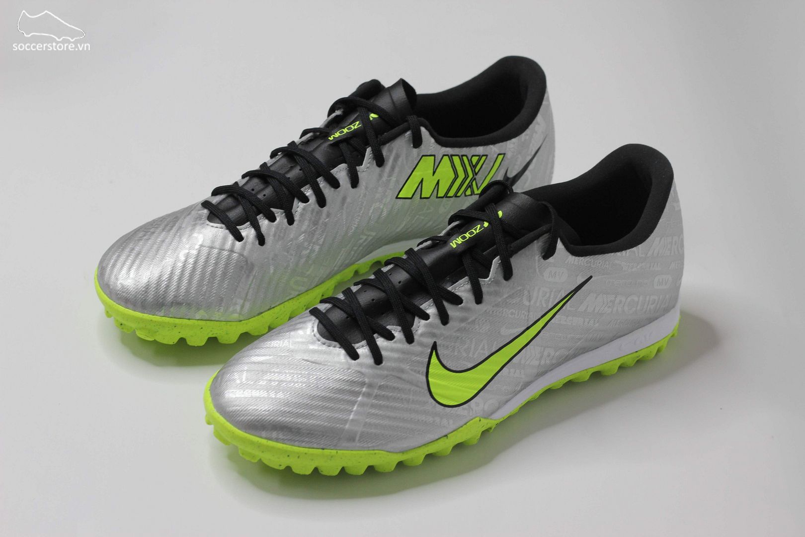 Nike Mercurial Vapor 15 Academy TF 25 XXV Zoom màu bạc FB8396-0605
