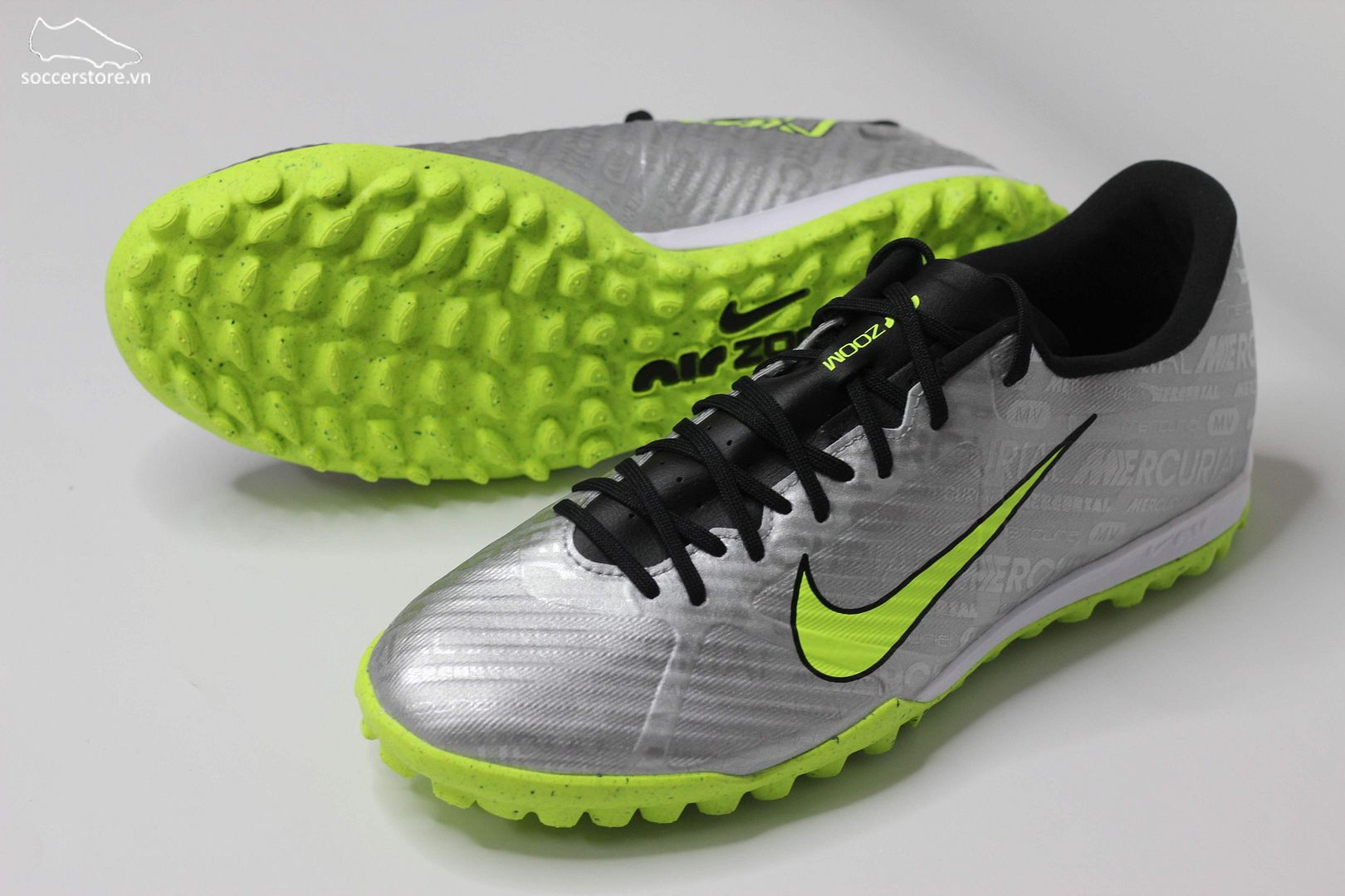 Nike Mercurial Vapor 15 Academy TF 25 XXV Zoom màu bạc FB8396-0605