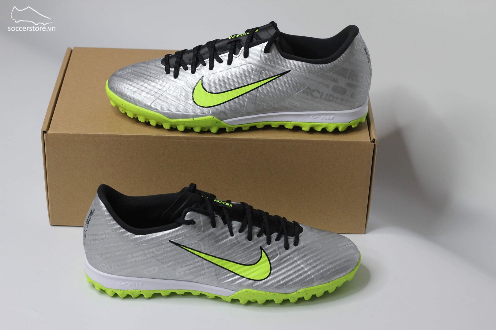 Nike Mercurial Vapor 15 Academy TF 25 XXV Zoom màu bạc FB8396-0605