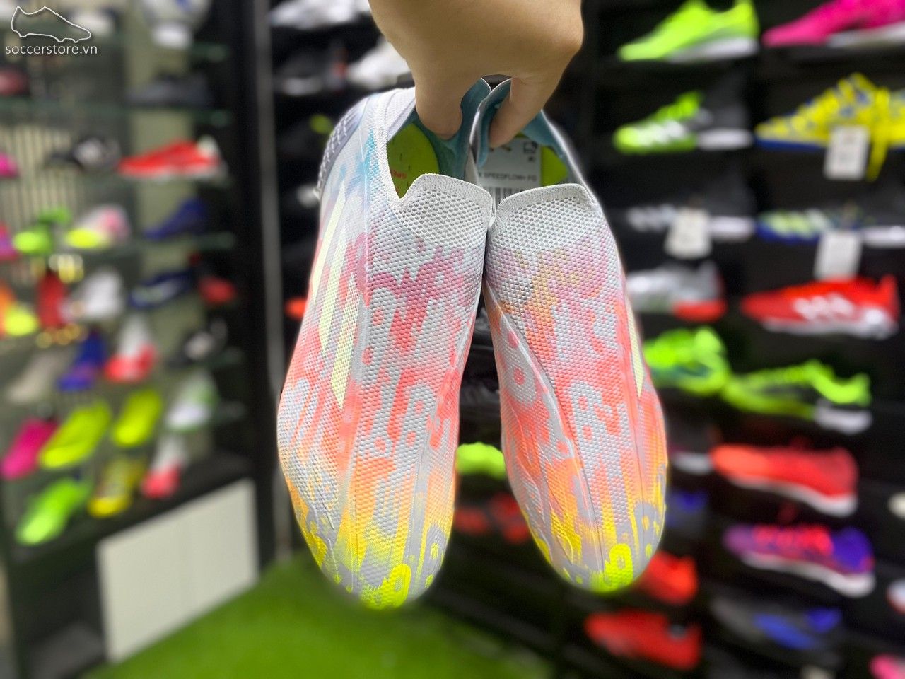 Adidas X SpeedFlow + FG Numbers Up pack - Clear Onix/ White/ Solar Yellow FY3341