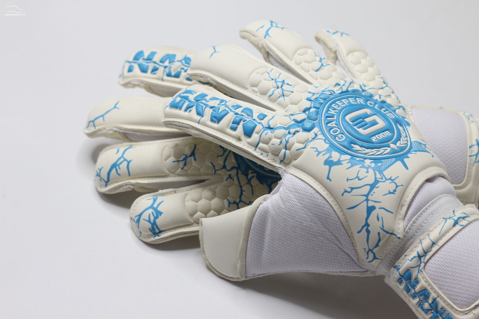 Găng tay thủ môn GKVN Phá Special Contact - màu trắng- xanh blue
