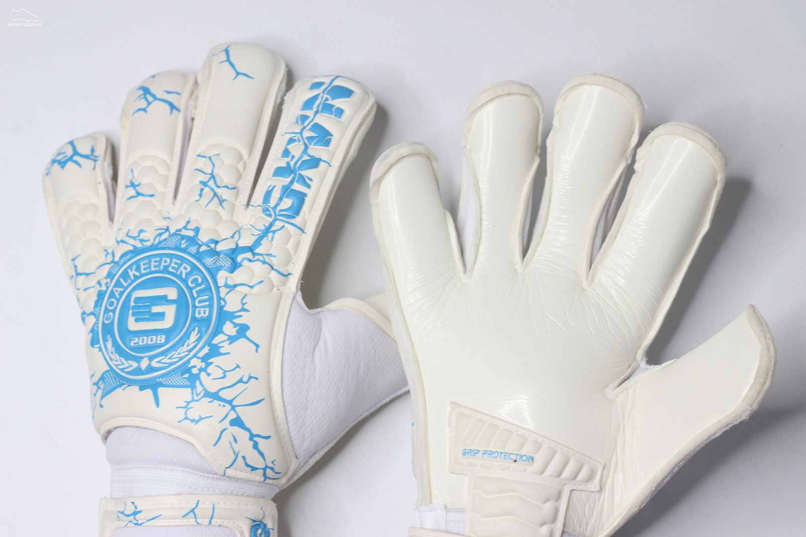Găng tay thủ môn GKVN Phá Special Contact - màu trắng- xanh blue