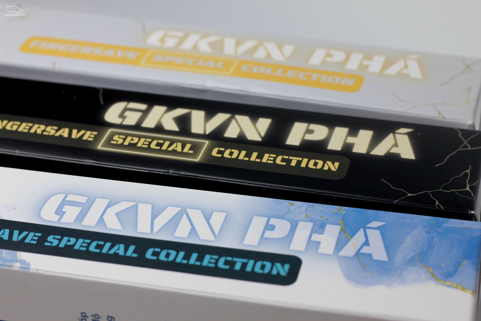 Găng tay thủ môn GKVN Phá Special Contact - màu trắng- xanh blue
