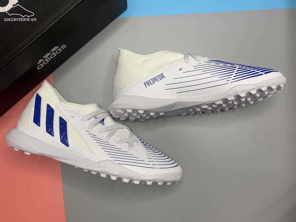 Giày Adidas Predator Edge .3 TF Kids - màu trắng xanh GZ2896