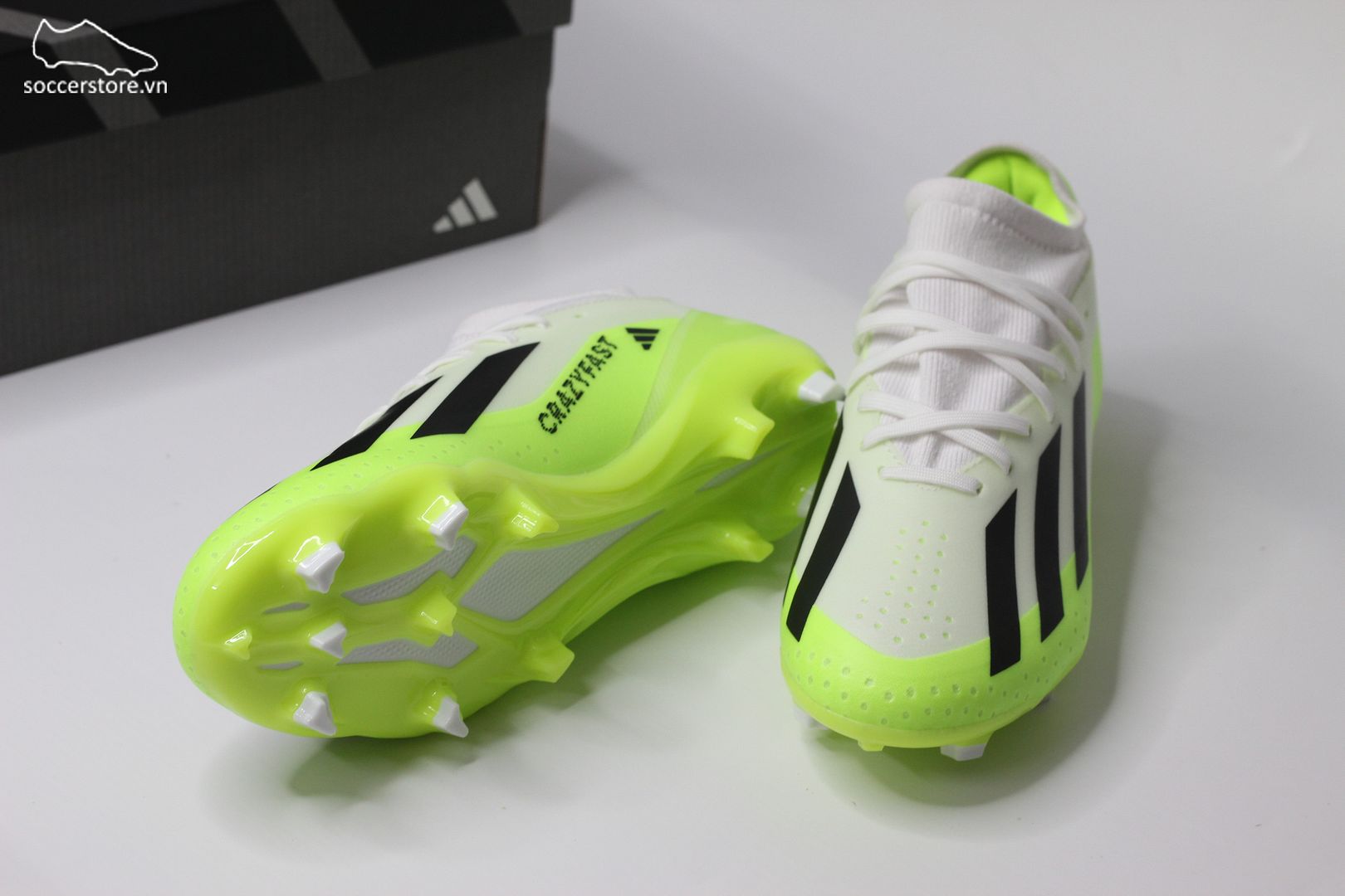 Adidas X Crazyfast .3 FG Crazyrush pack màu trắng pha xanh chuối HQ4534