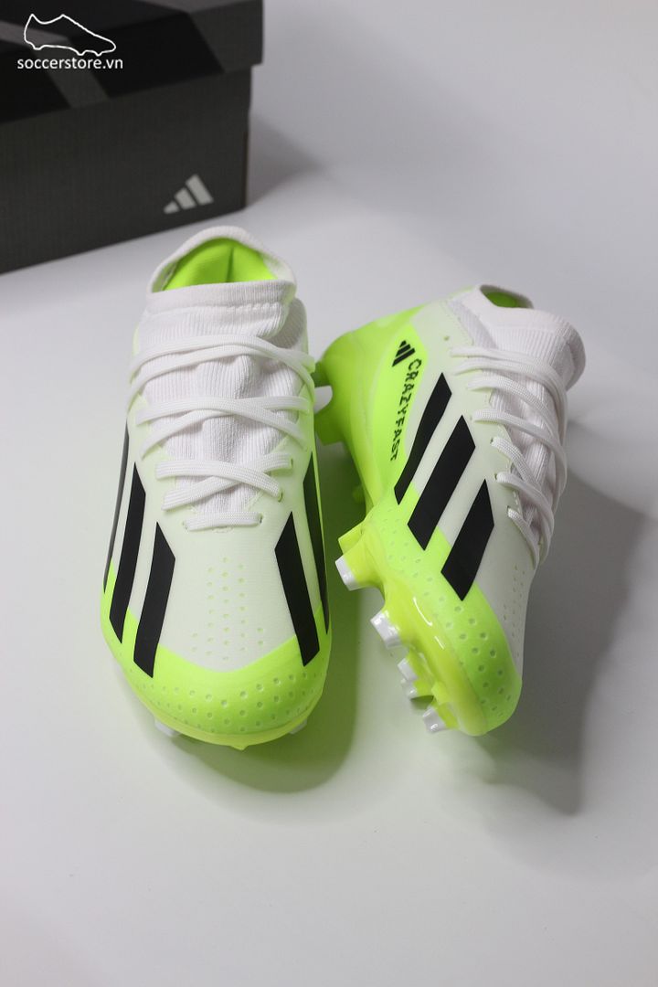 Adidas X Crazyfast .3 FG Crazyrush pack màu trắng pha xanh chuối HQ4534