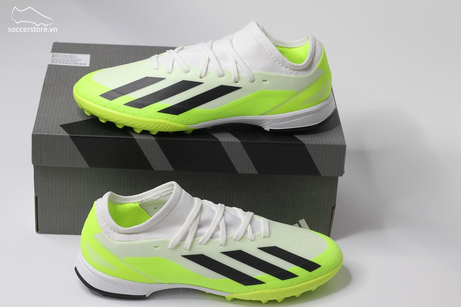 Adidas X Crazyfast .3 TF Kids Jr Crazyrush pack màu trắng pha xanh chuối IE1568