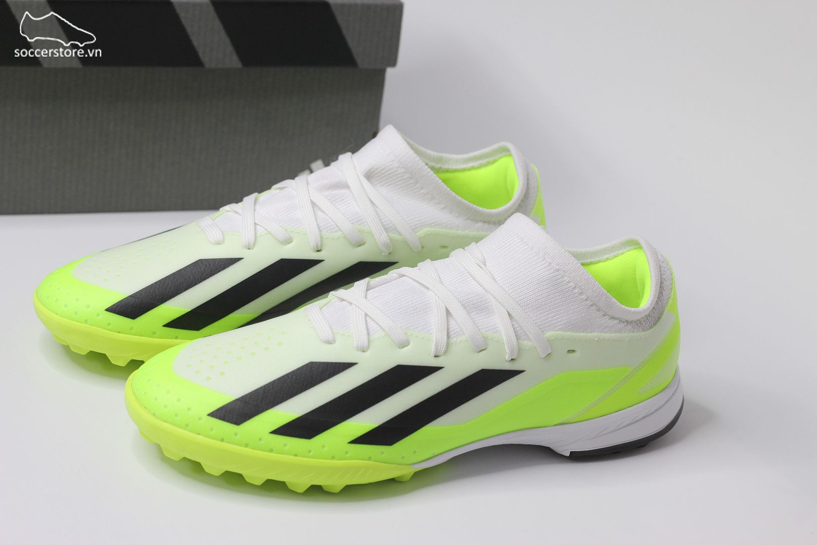 Adidas X Crazyfast .3 TF Kids Jr Crazyrush pack màu trắng pha xanh chuối IE1568