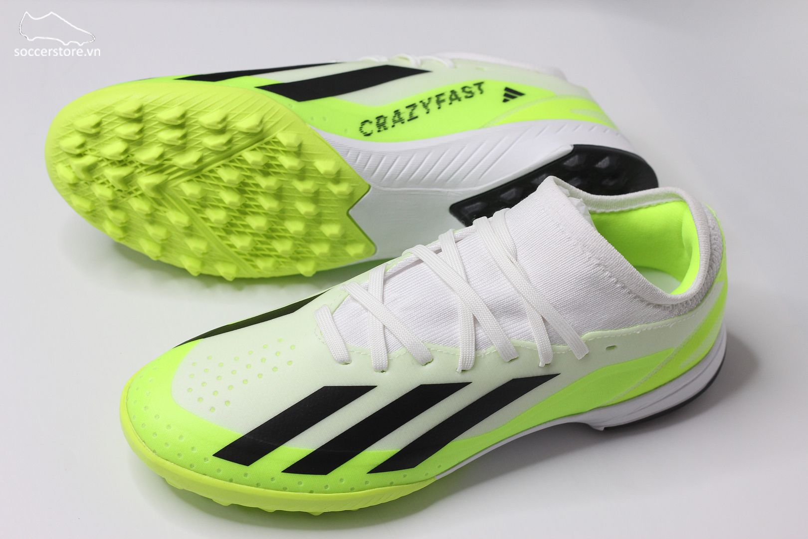 Adidas X Crazyfast .3 TF Kids Jr Crazyrush pack màu trắng pha xanh chuối IE1568