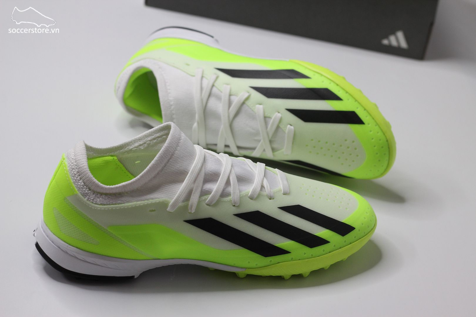Adidas X Crazyfast .3 TF Kids Jr Crazyrush pack màu trắng pha xanh chuối IE1568