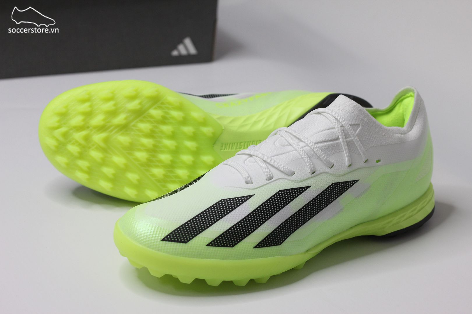 Adidas X Crazyfast .1 TF Crazyrush pack màu trắng pha xanh chuối IE6632