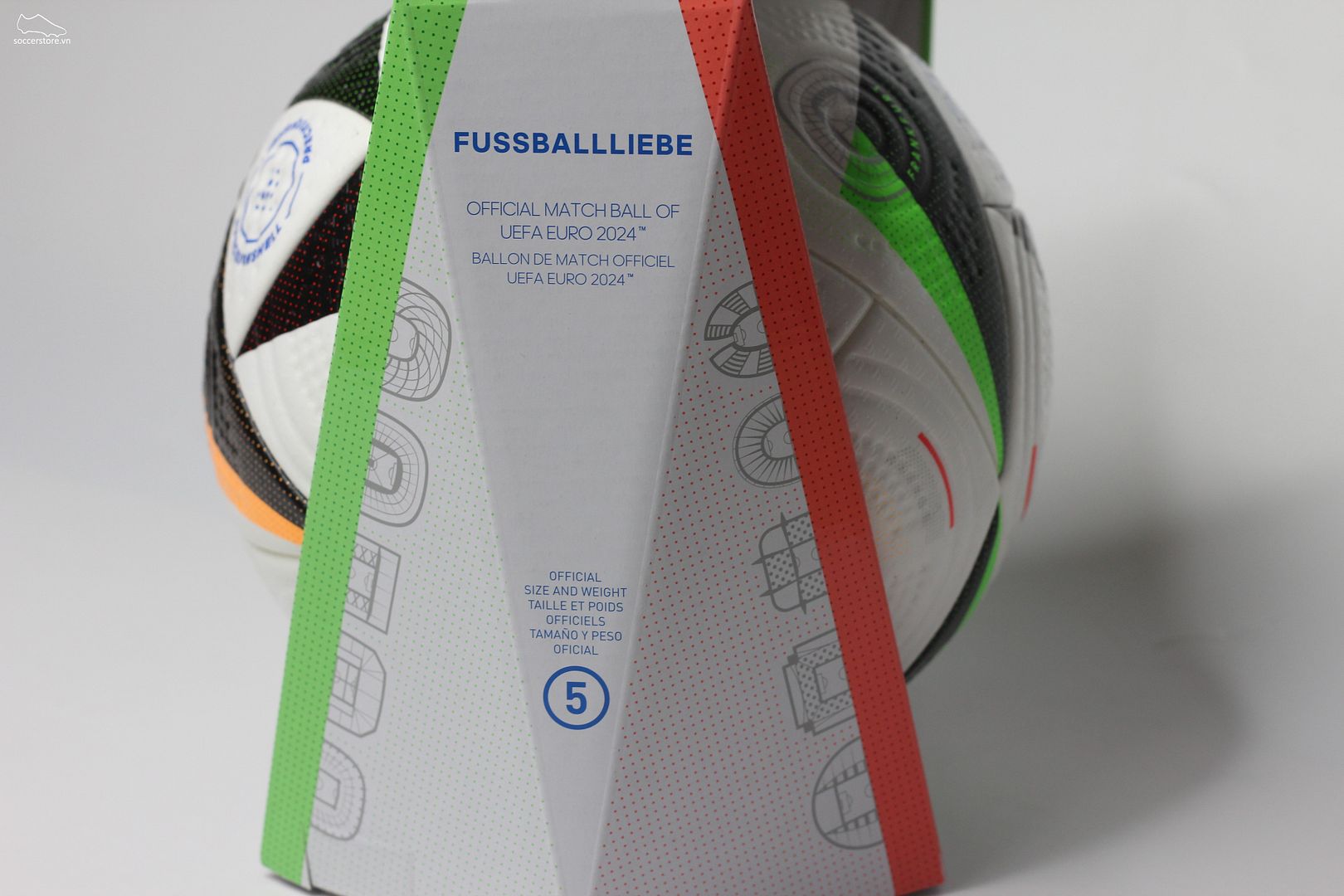 Bóng Adidas Fussballliebe Pro Euro 2024 OMB màu trắng đen IQ3682