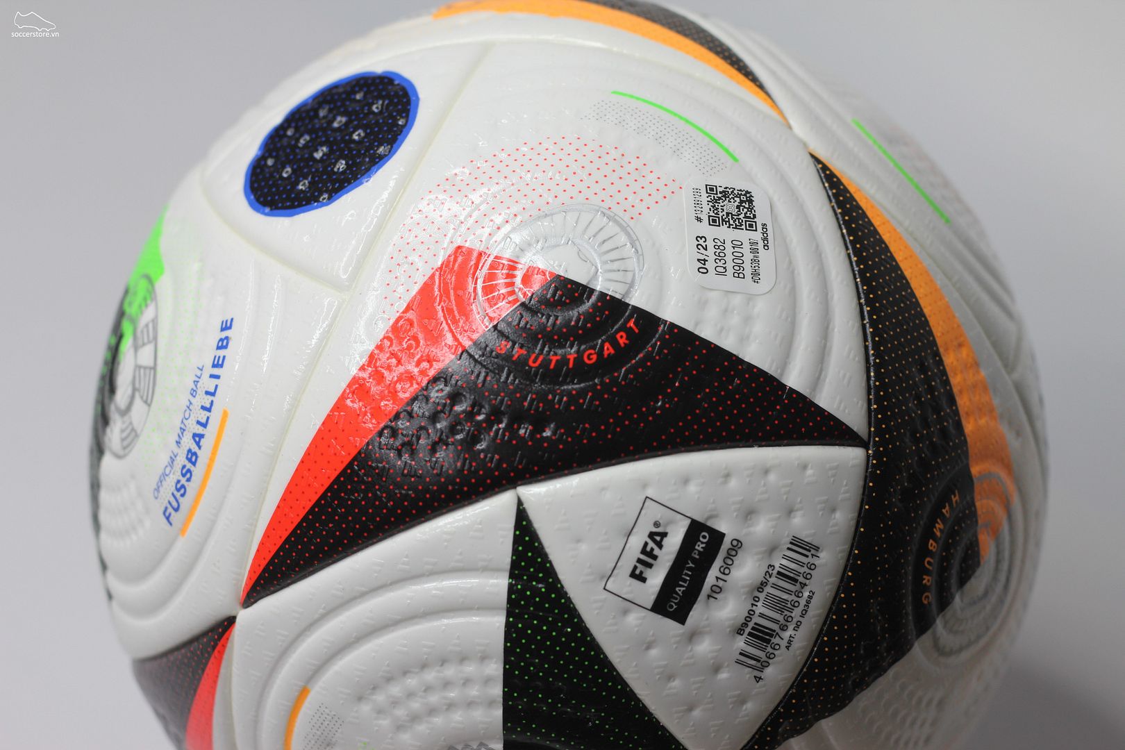 Bóng Adidas Fussballliebe Pro Euro 2024 OMB màu trắng đen IQ3682