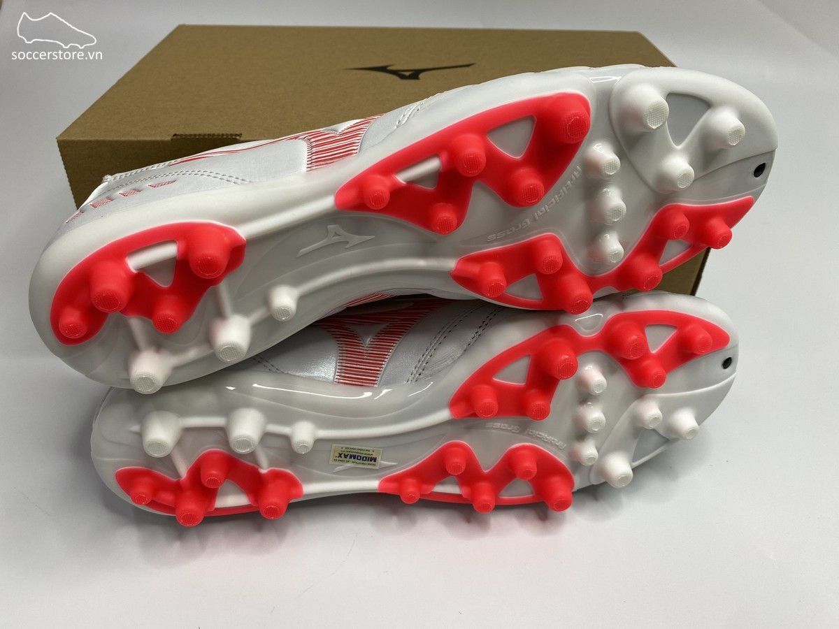 Mizuno Morelia Neo 3 Pro AG - Off White / Solar Red - P1GA208464