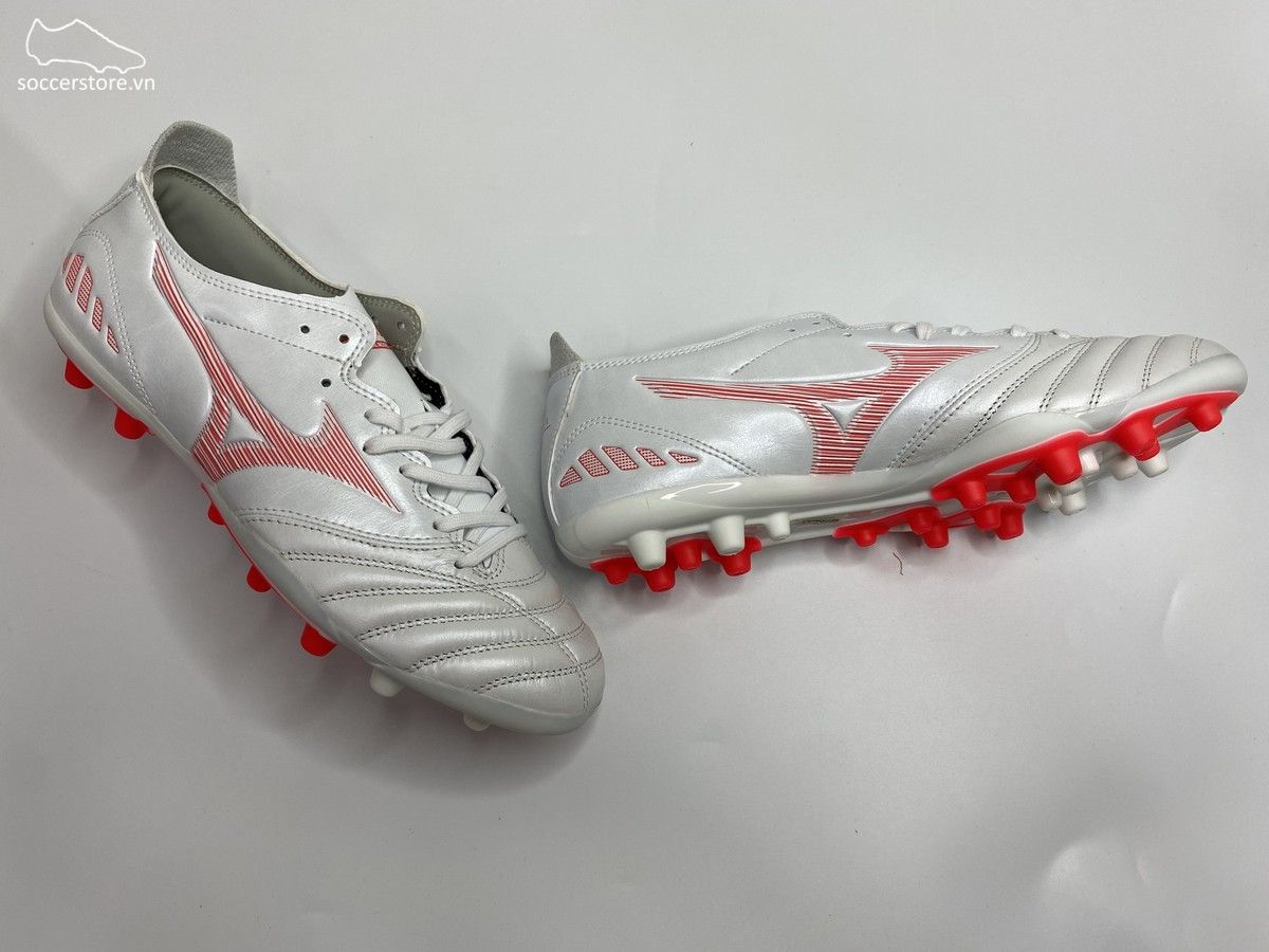 Mizuno Morelia Neo 3 Pro AG - Off White / Solar Red - P1GA208464