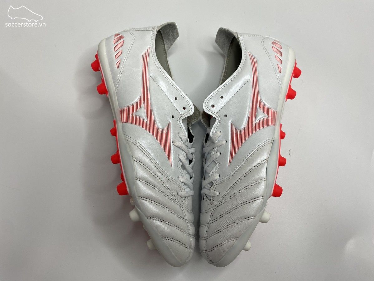 Mizuno Morelia Neo 3 Pro AG - Off White / Solar Red - P1GA208464