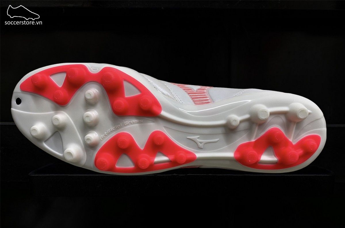 Mizuno Morelia Neo 3 Pro AG - Off White / Solar Red - P1GA208464